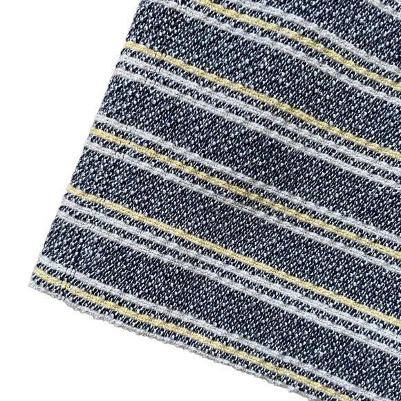 MaxMara Weekend Tweed Skirt Navy Blue Stripes Fringe Waist Size 8 US Office - Picture 4 of 9